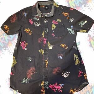 Men's Small VANS Black Patterned Shirt